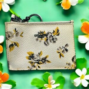 Coach Floral Id Card Holder Zipper Pouch